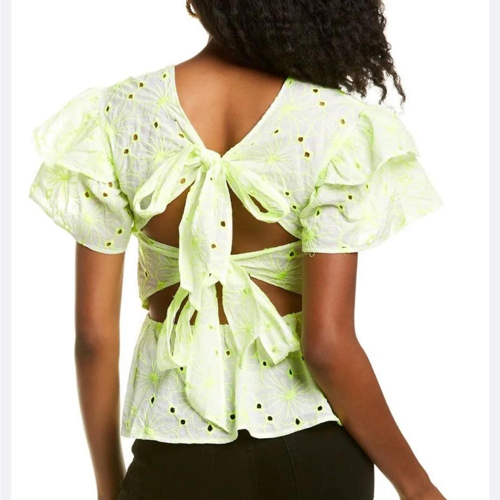 NWT Kendall & Kylie Zinnia Tie Back Peplum Top - Picture 1 of 6